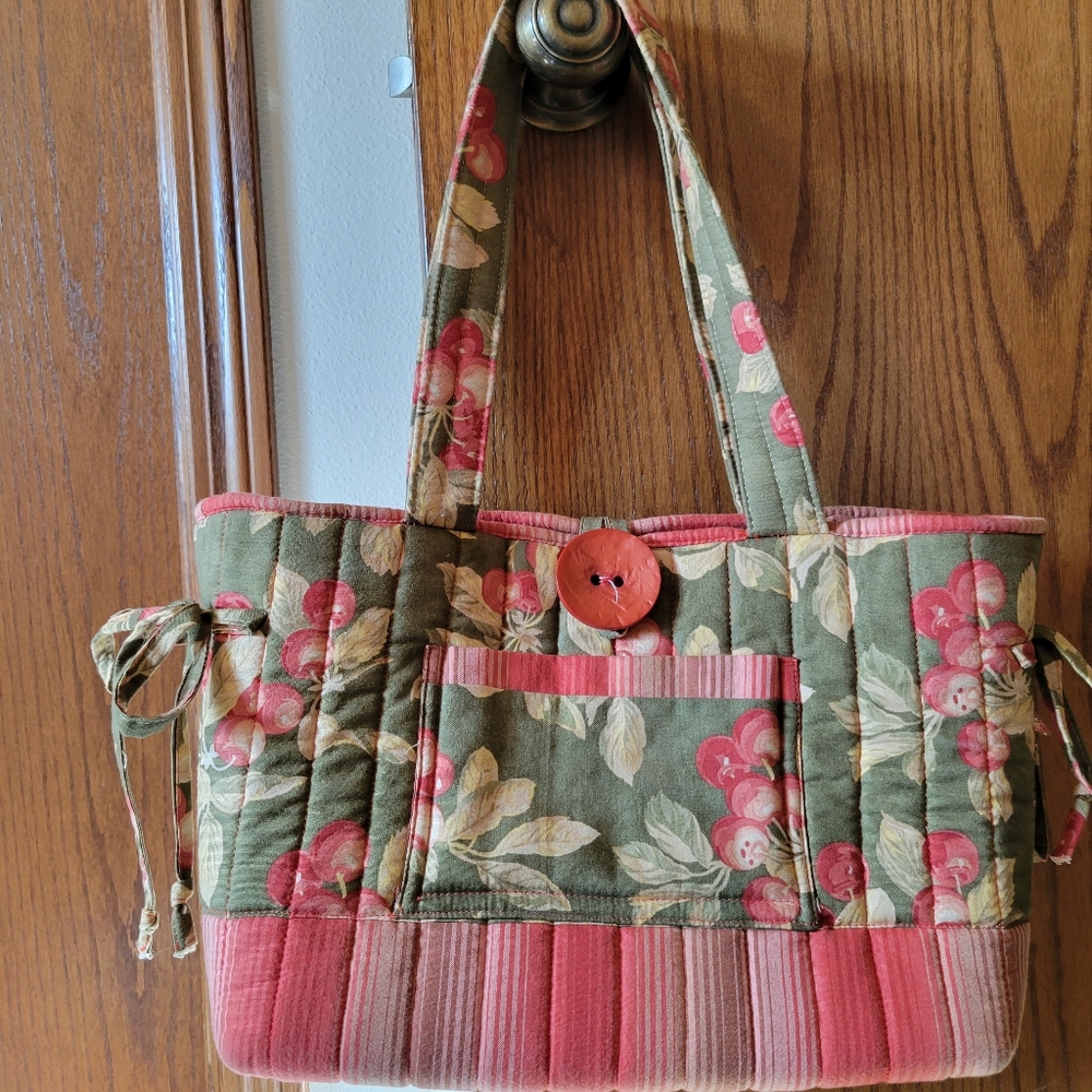 Cherry red and green purse